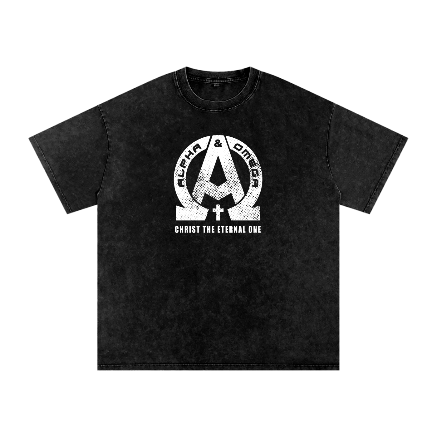 Alpha & Omega - Snow Washed Oversized Cotton T-Shirt