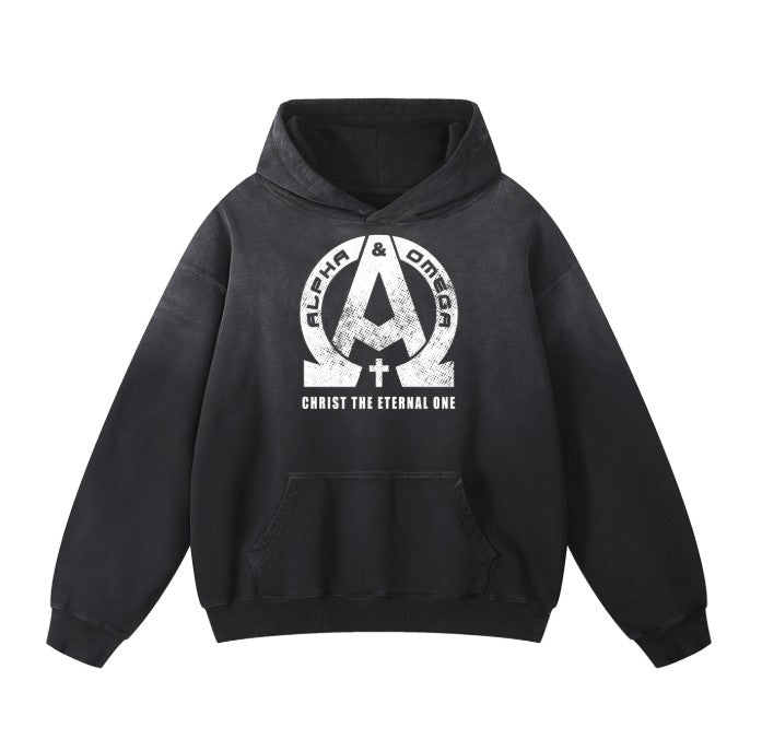 Alpha & Omega - Heavyweight Sunfade Oversized Hoodie