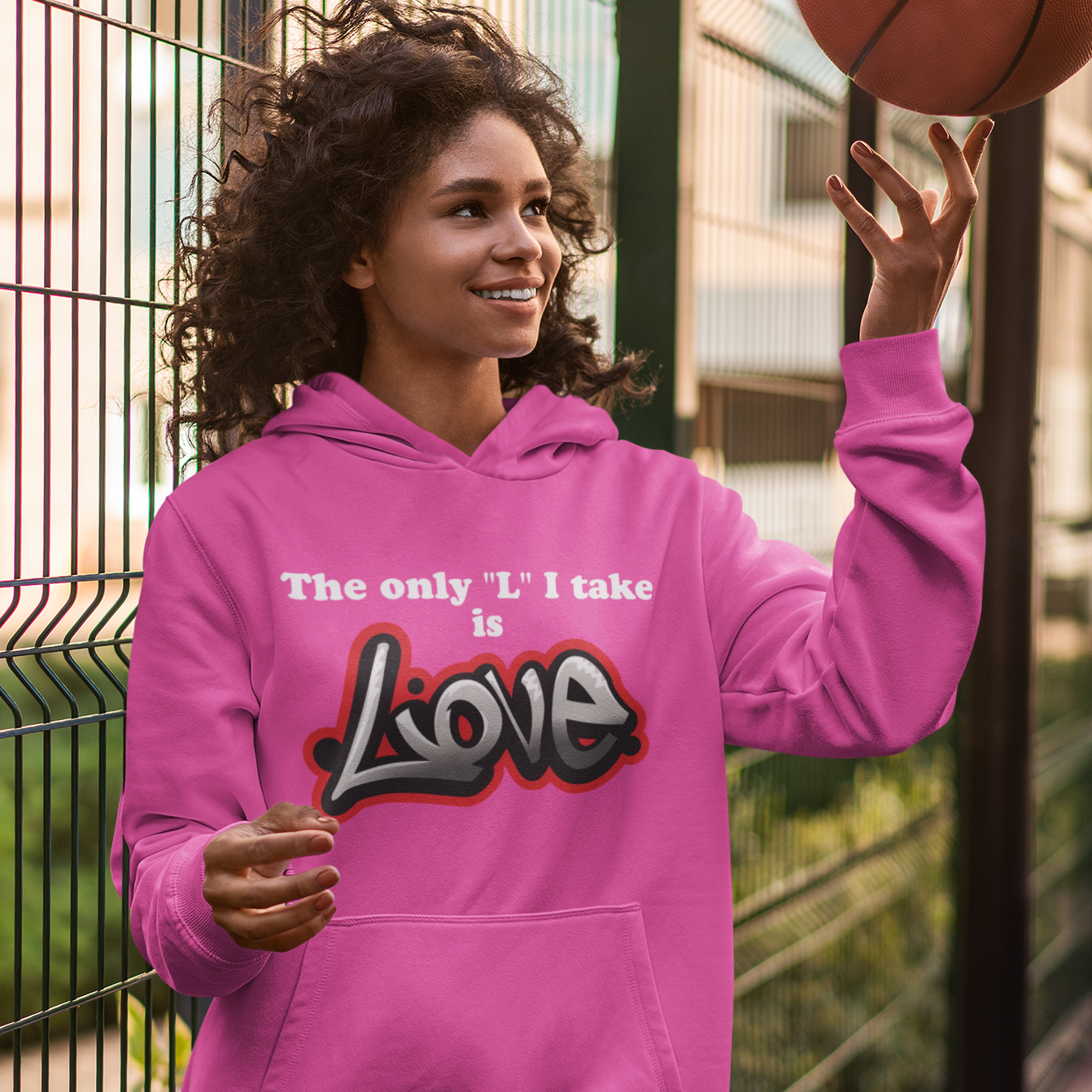 The Only "L" I take is Love - Streetwear Unisex Fleece Hoodie