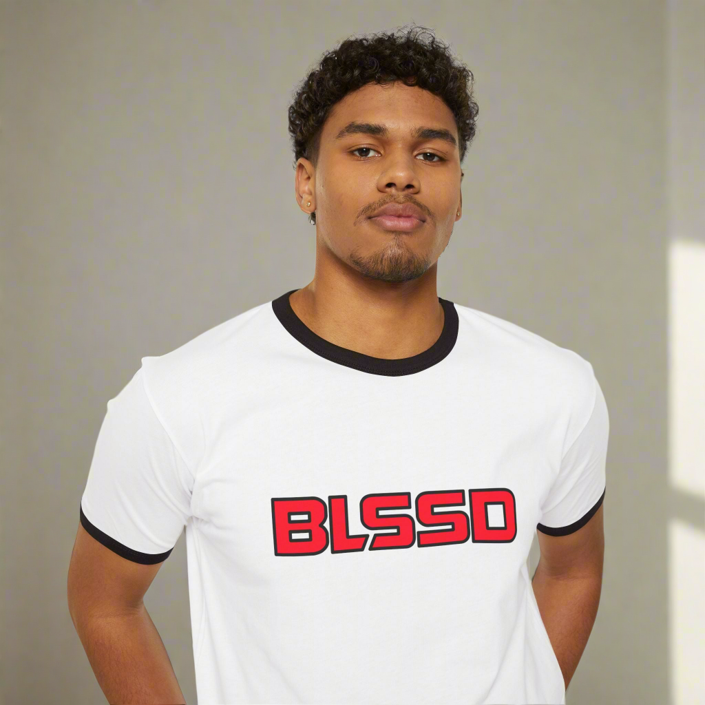 BLSSD - Inspirational Ringer Tee, Trendy Christian wear