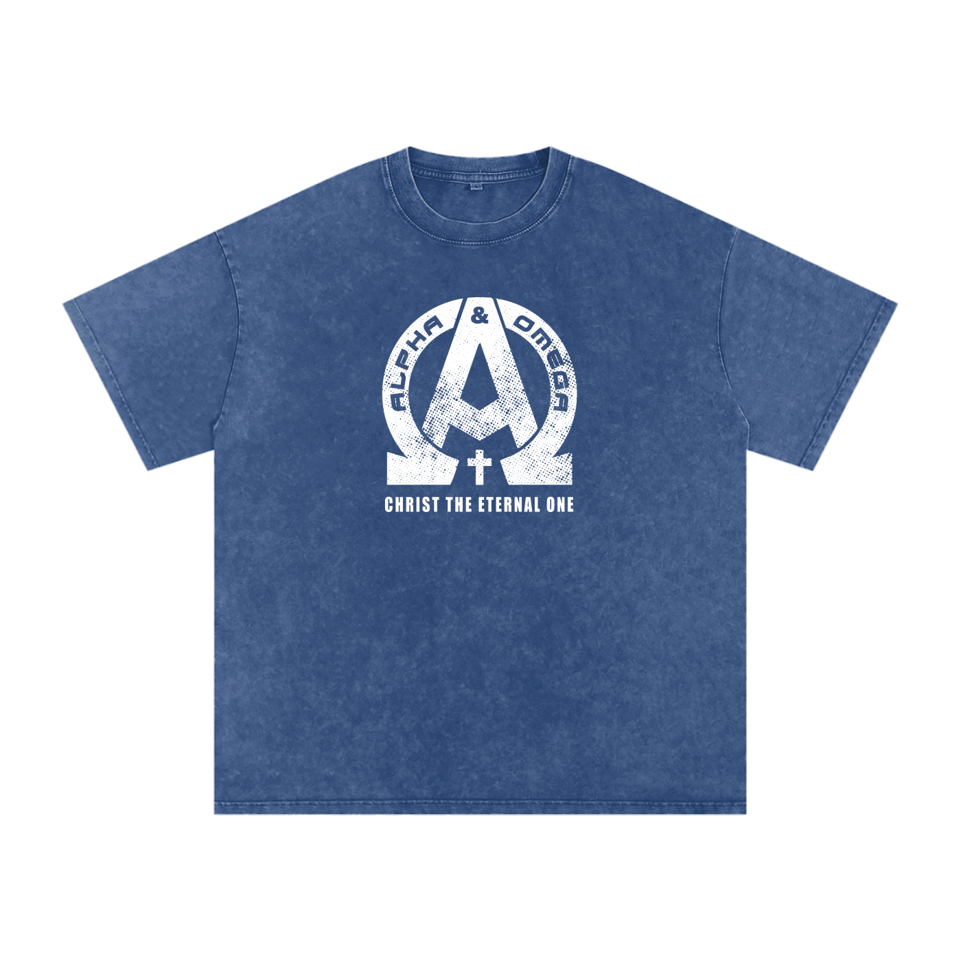 Alpha & Omega - Snow Washed Oversized Cotton T-Shirt